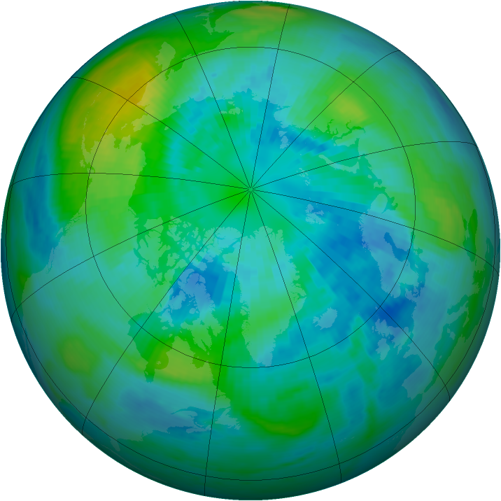 Arctic ozone map for 30 September 1985